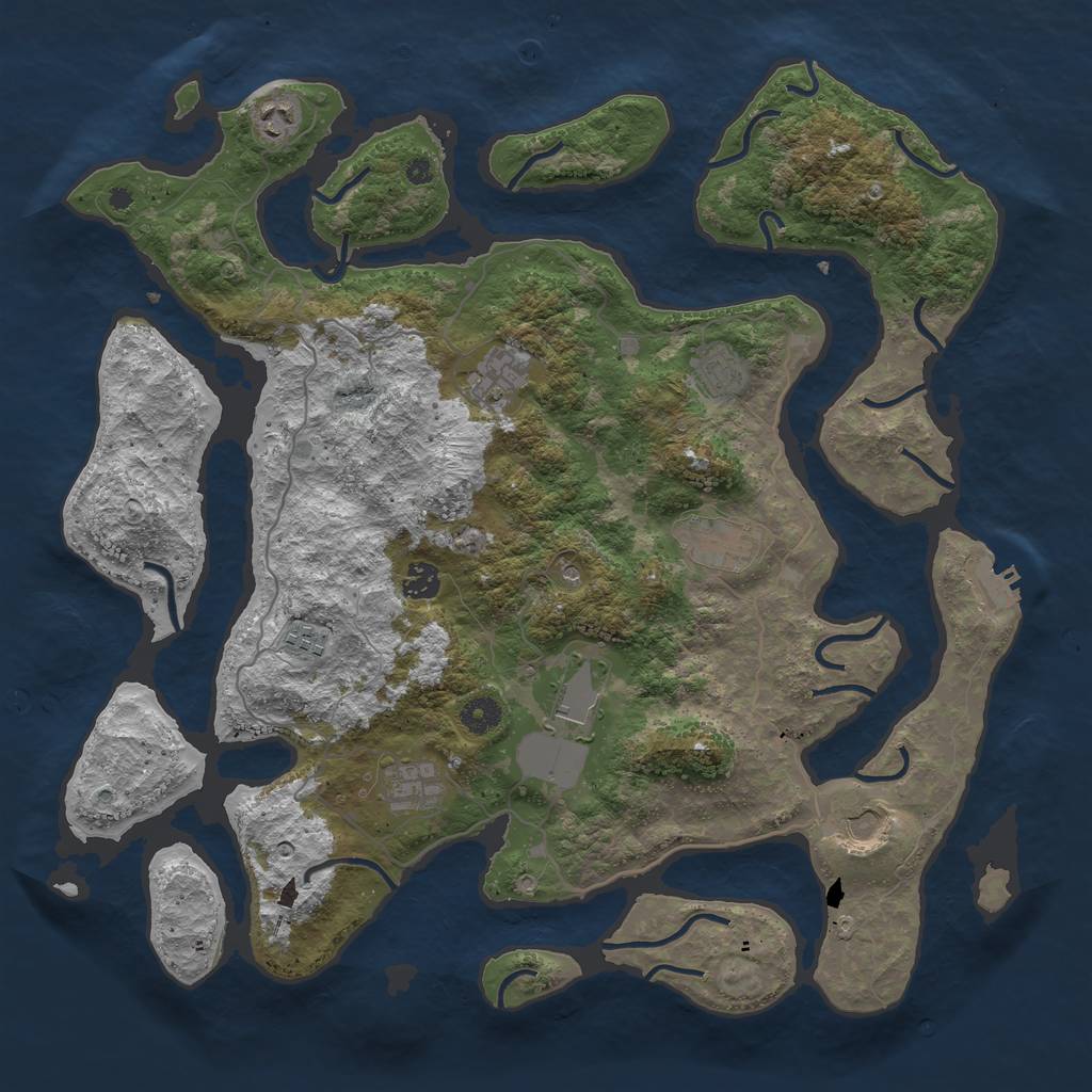 Rust Map: Procedural Map, Size: 4250, Seed: 422838, 13 Monuments