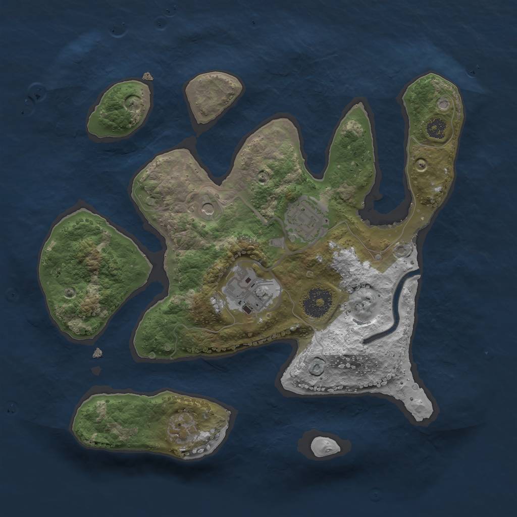 Rust Map: Procedural Map, Size: 2650, Seed: 711837157, 5 Monuments