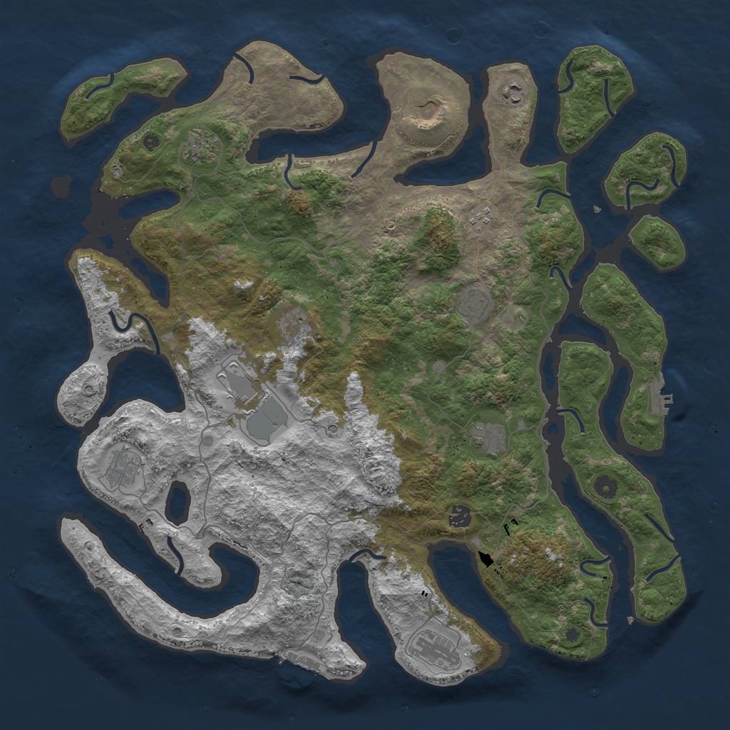 Rust Map: Procedural Map, Size: 4700, Seed: 101, 16 Monuments