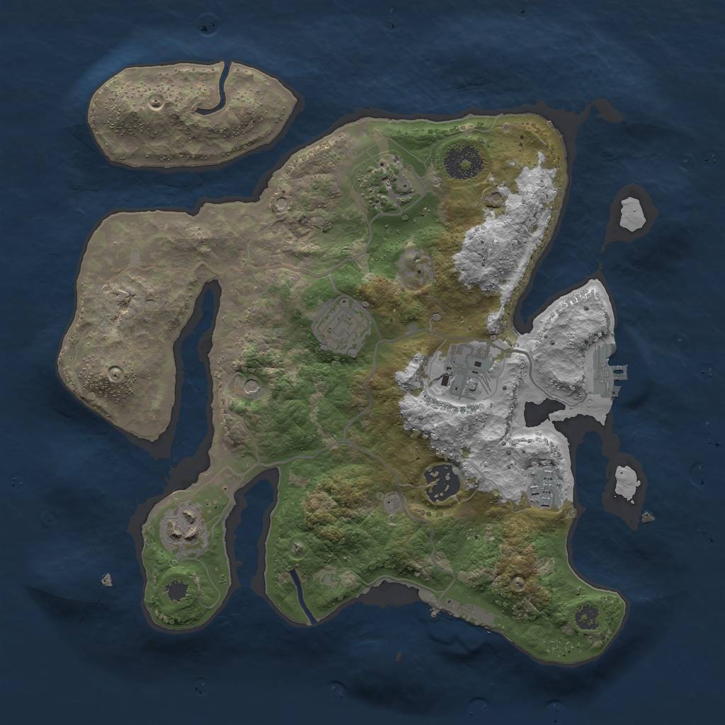 Rust Map: Procedural Map, Size: 3000, Seed: 207847, 11 Monuments