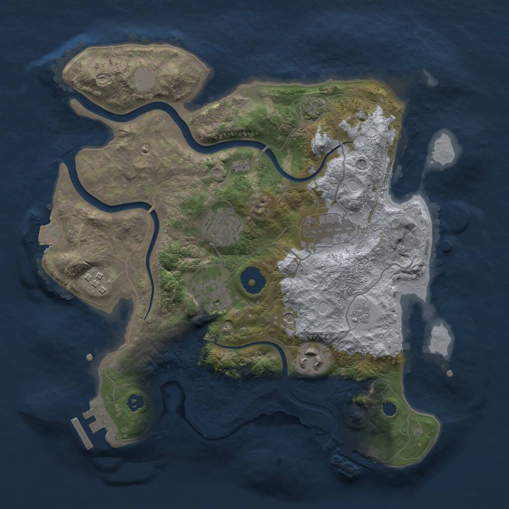 Rust Map: Procedural Map, Size: 3000, Seed: 207847, 11 Monuments