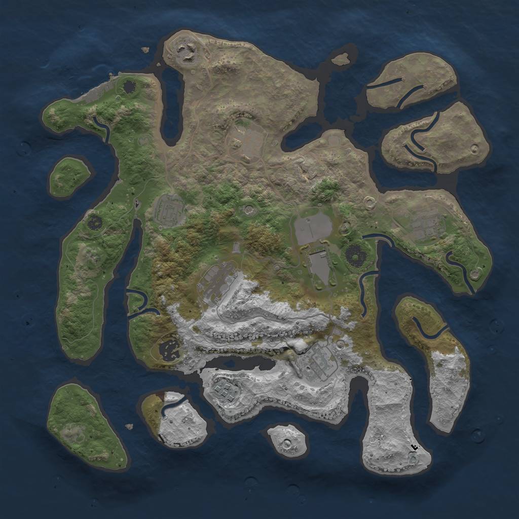 Rust Map: Procedural Map, Size: 3600, Seed: 920, 13 Monuments