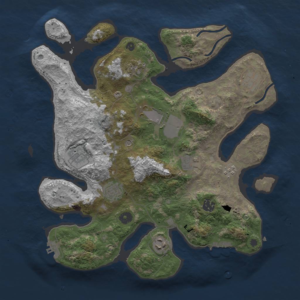 Rust Map: Procedural Map, Size: 3600, Seed: 930, 14 Monuments