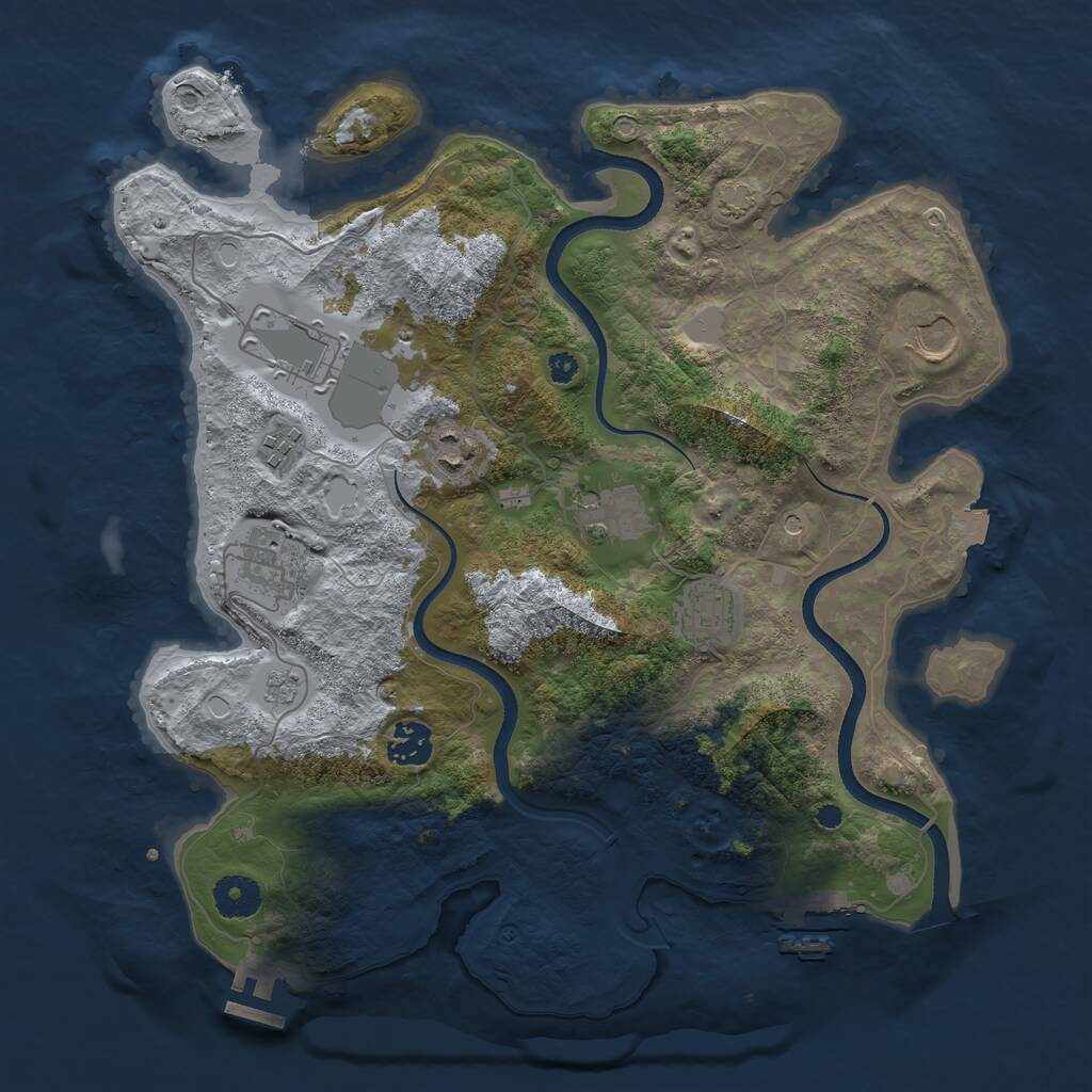 Rust Map: Procedural Map, Size: 3600, Seed: 930, 14 Monuments