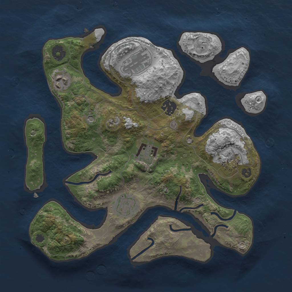 Rust Map: Procedural Map, Size: 3000, Seed: 846566531, 9 Monuments