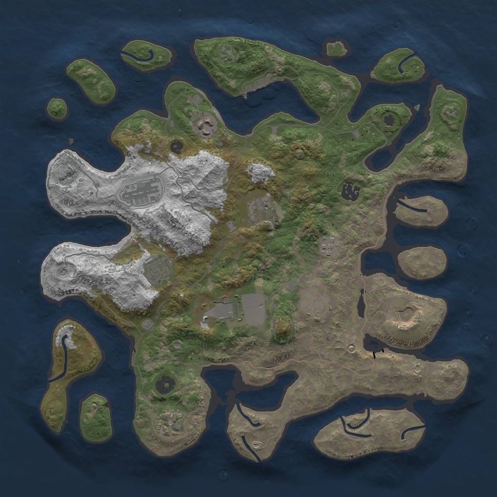 Rust Map: Procedural Map, Size: 4000, Seed: 79632412, 14 Monuments