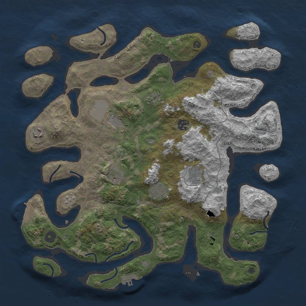 Rust Map: Procedural Map, Size: 4000, Seed: 96778754, 13 Monuments