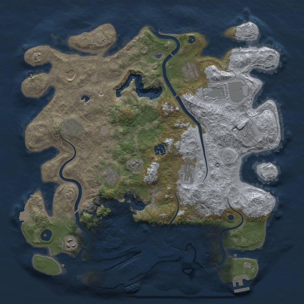 Rust Map: Procedural Map, Size: 4000, Seed: 96778754, 16 Monuments