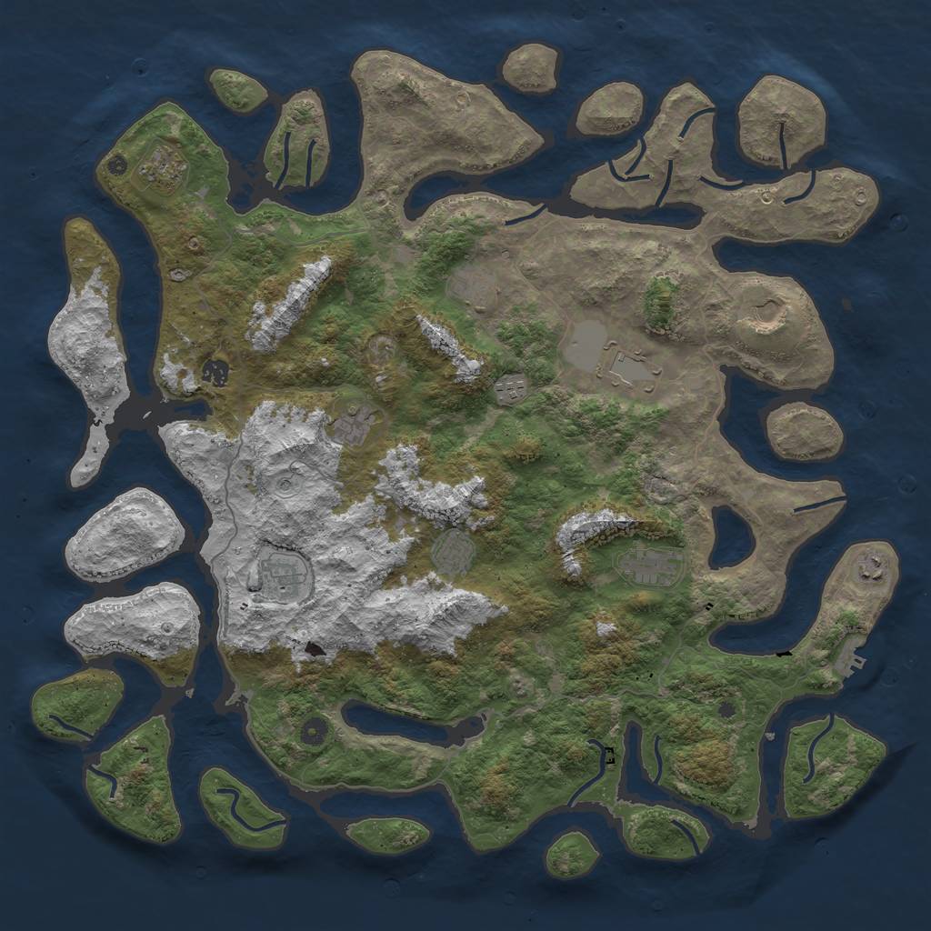 Rust Map: Procedural Map, Size: 5000, Seed: 940916, 15 Monuments