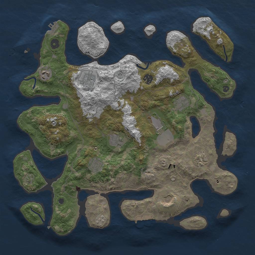 Rust Map: Procedural Map, Size: 4000, Seed: 51800, 15 Monuments