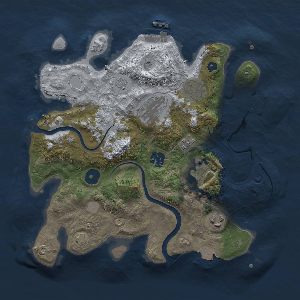 Rust Map: Procedural Map, Size: 3000, Seed: 101572655, 12 Monuments