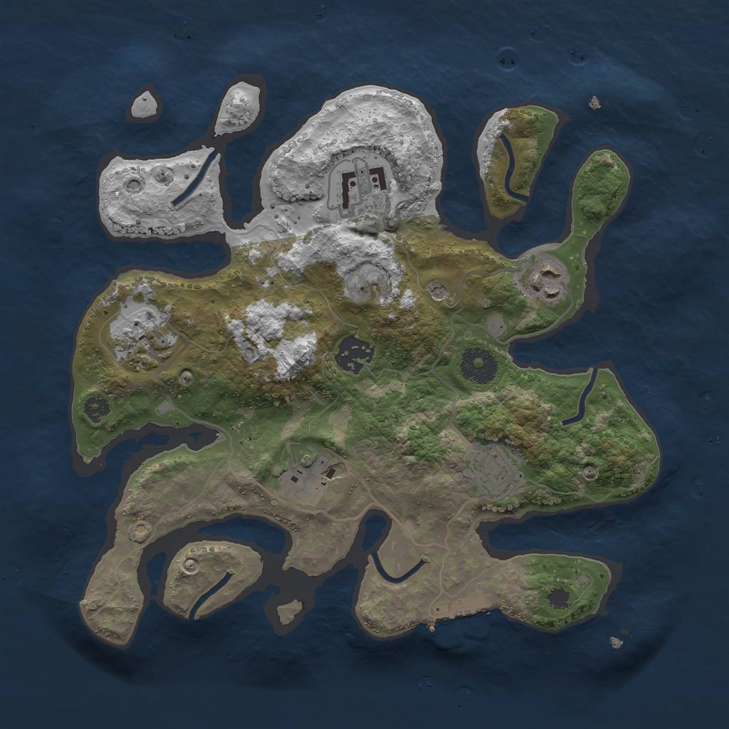 Rust Map: Procedural Map, Size: 3000, Seed: 101572655, 10 Monuments