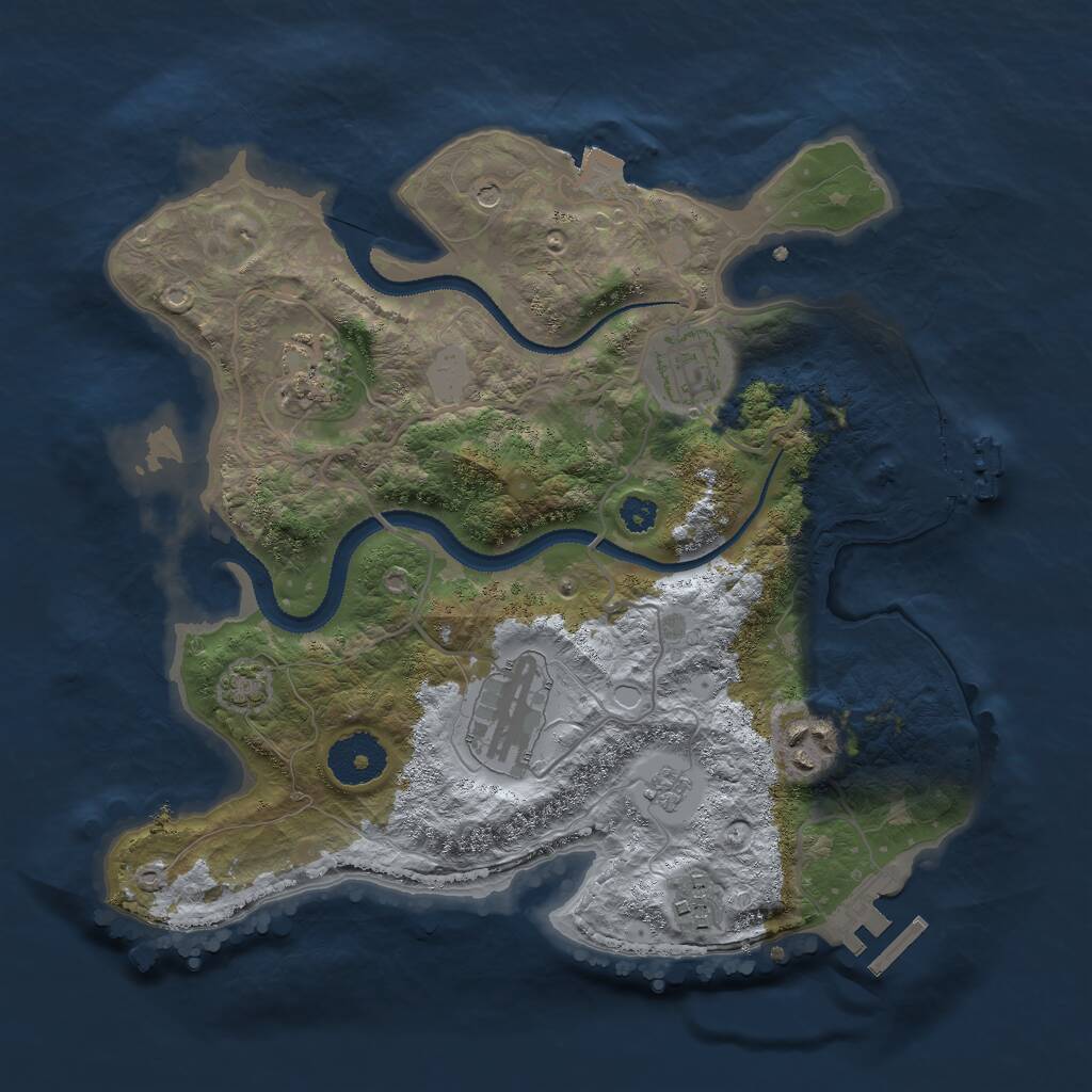 Rust Map: Procedural Map, Size: 3000, Seed: 676631, 11 Monuments