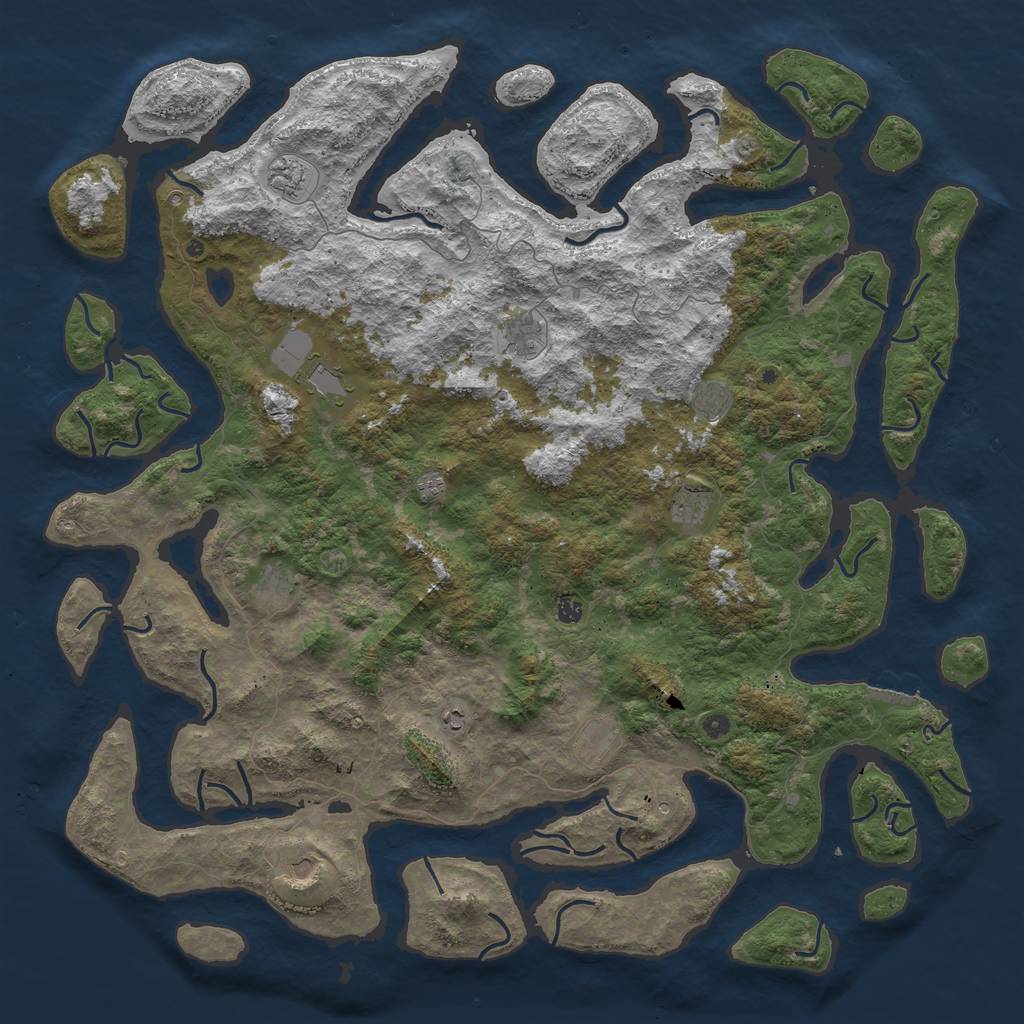 Rust Map: Procedural Map, Size: 6000, Seed: 1166779180, 15 Monuments