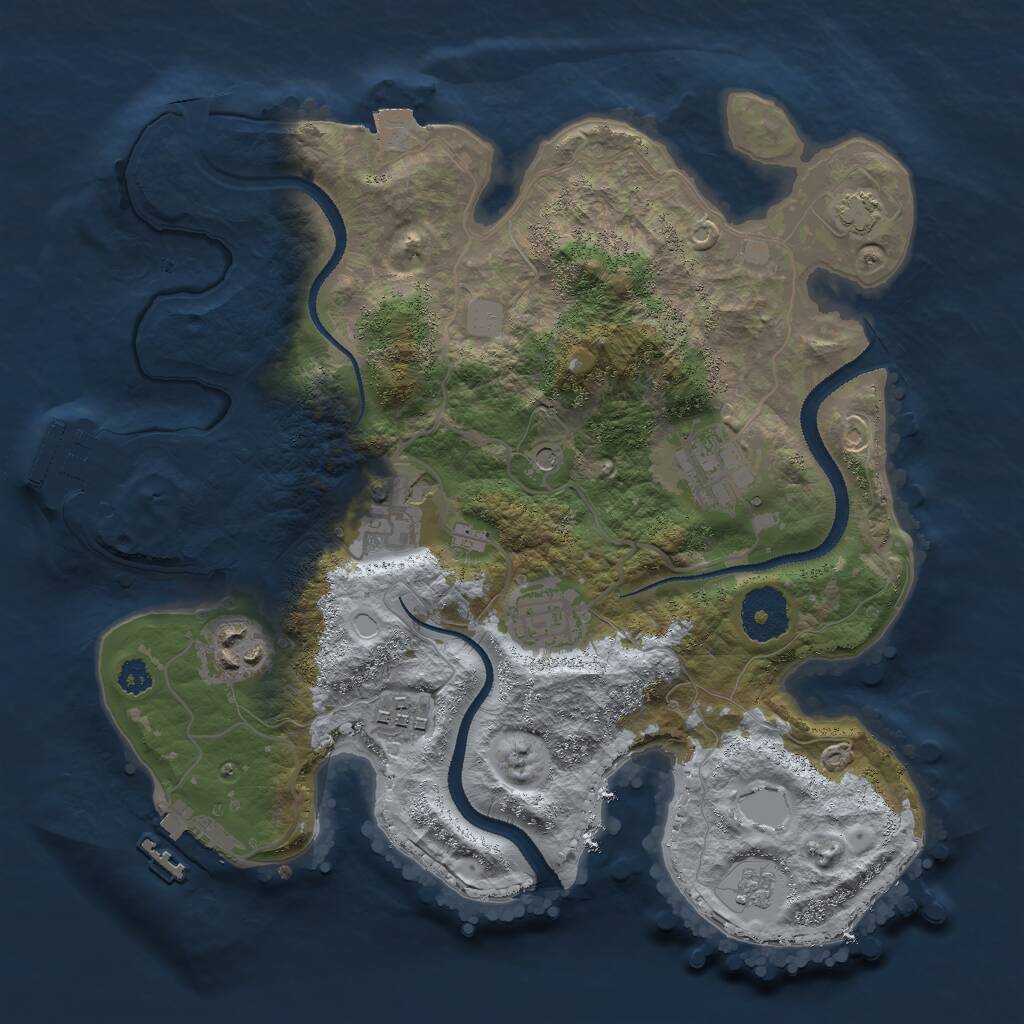 Rust Map: Procedural Map, Size: 3000, Seed: 831265, 11 Monuments