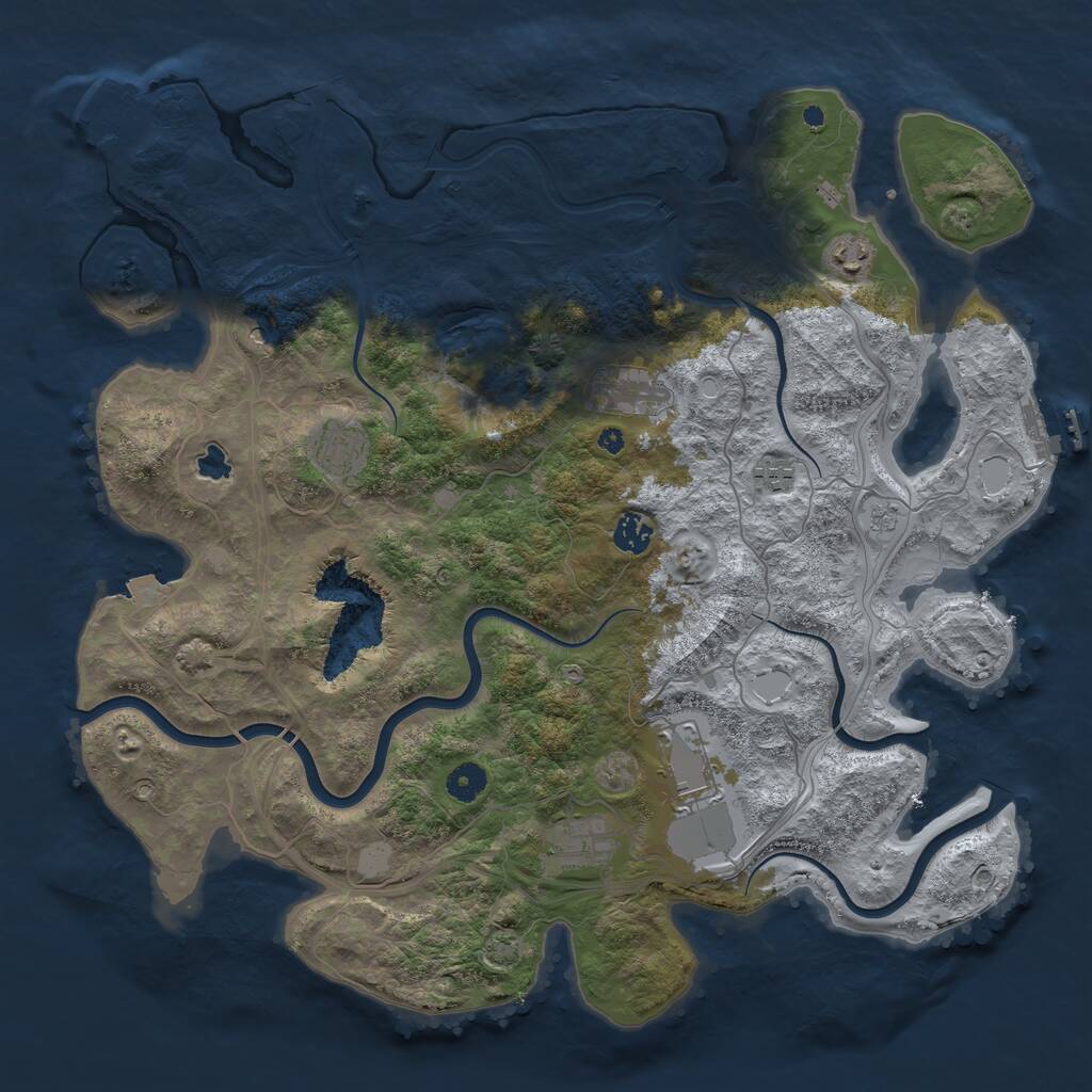 Rust Map: Procedural Map, Size: 4250, Seed: 1220537409, 13 Monuments