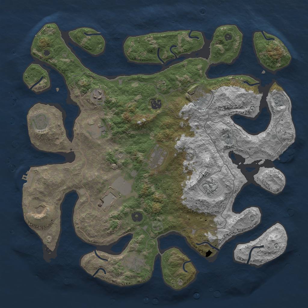 Rust Map: Procedural Map, Size: 4250, Seed: 1220537409, 16 Monuments