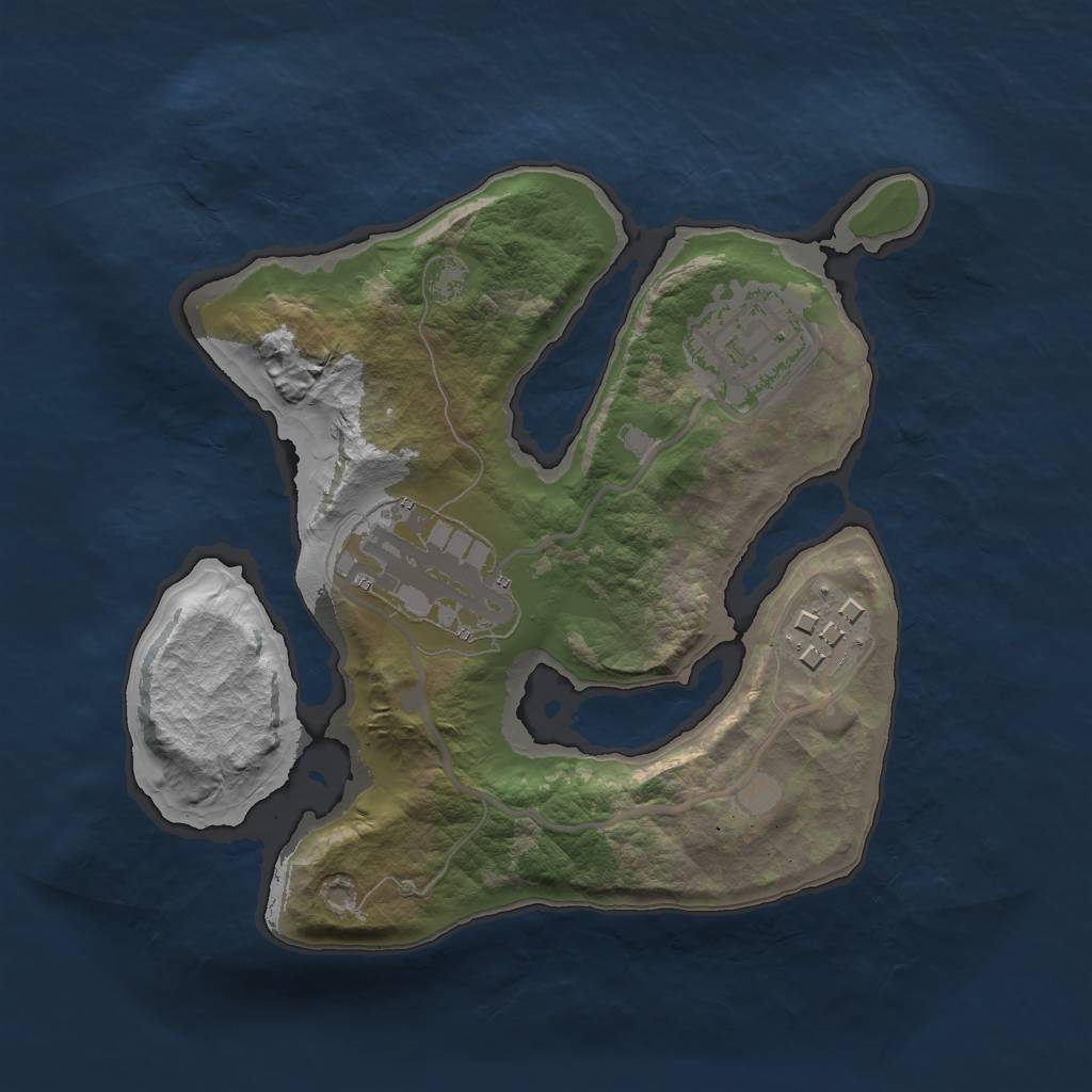 Rust Map: Barren, Size: 2000, Seed: 300, 5 Monuments