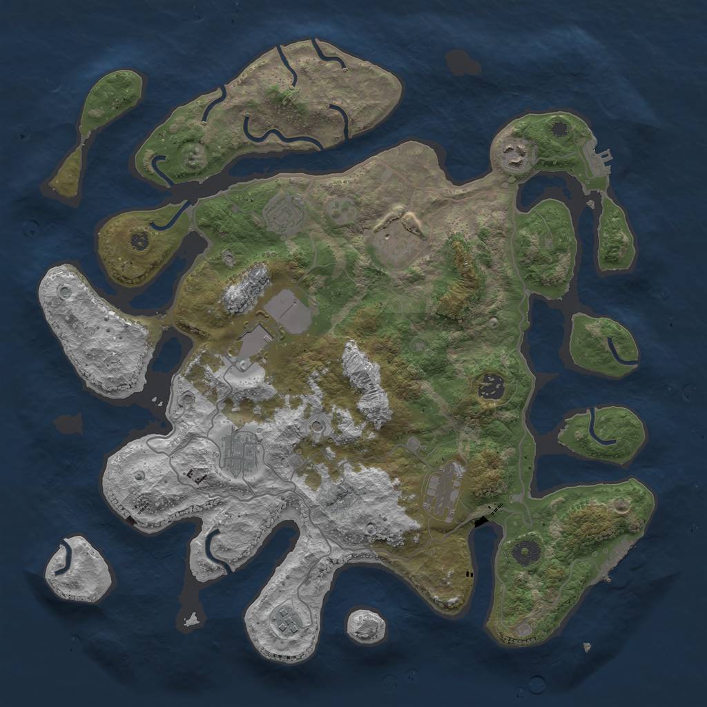 Rust Map: Procedural Map, Size: 4000, Seed: 13371337, 13 Monuments