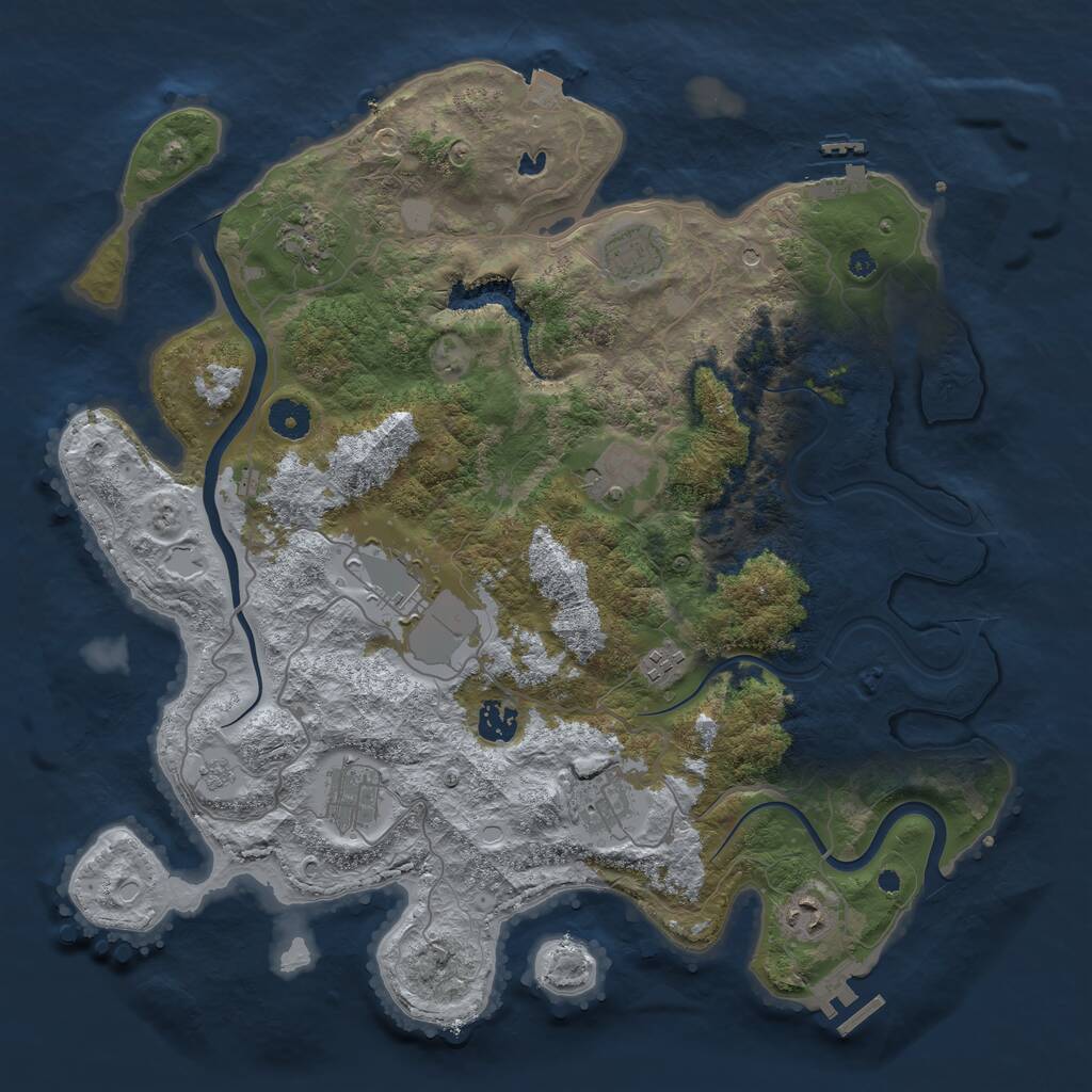 Rust Map: Procedural Map, Size: 4000, Seed: 13371337, 15 Monuments