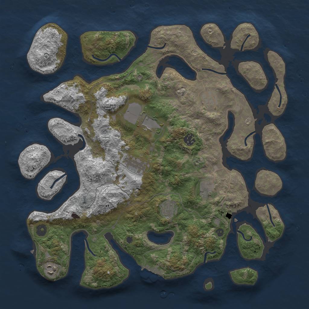 Rust Map: Procedural Map, Size: 4000, Seed: 88154589, 11 Monuments