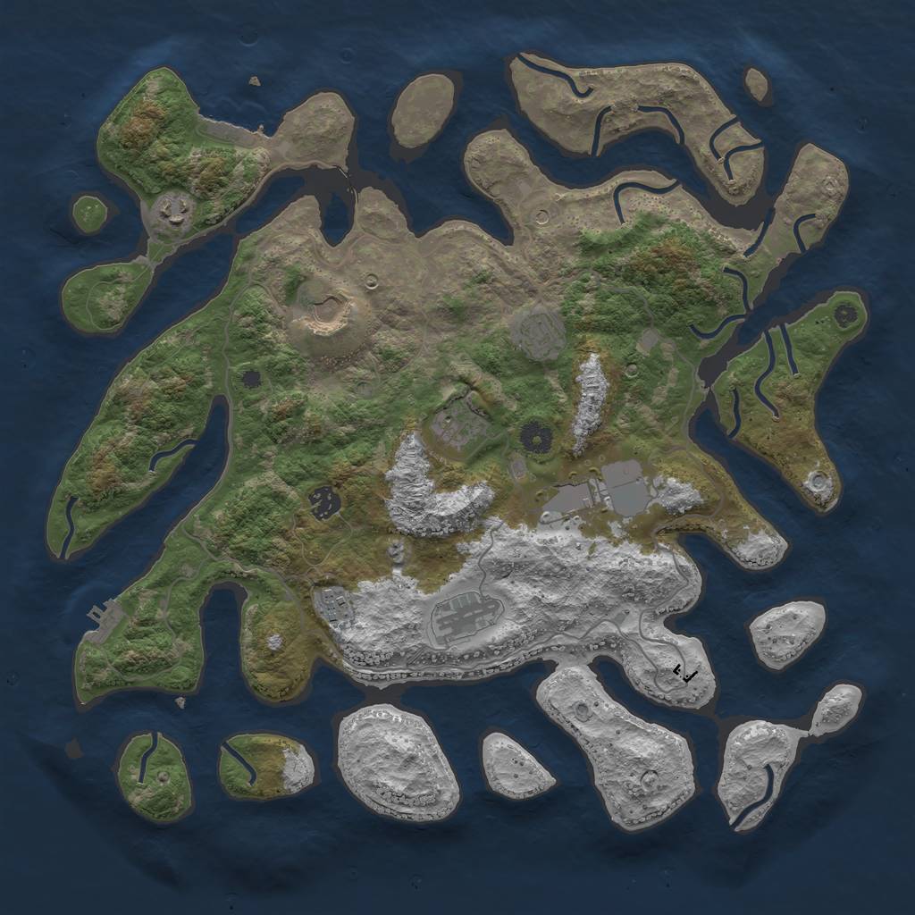 Rust Map: Procedural Map, Size: 4250, Seed: 785919, 13 Monuments