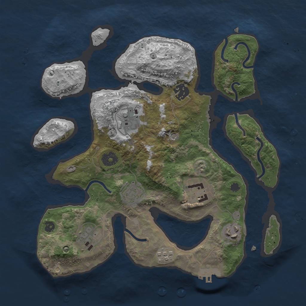 Rust Map: Procedural Map, Size: 3000, Seed: 1547533611, 11 Monuments