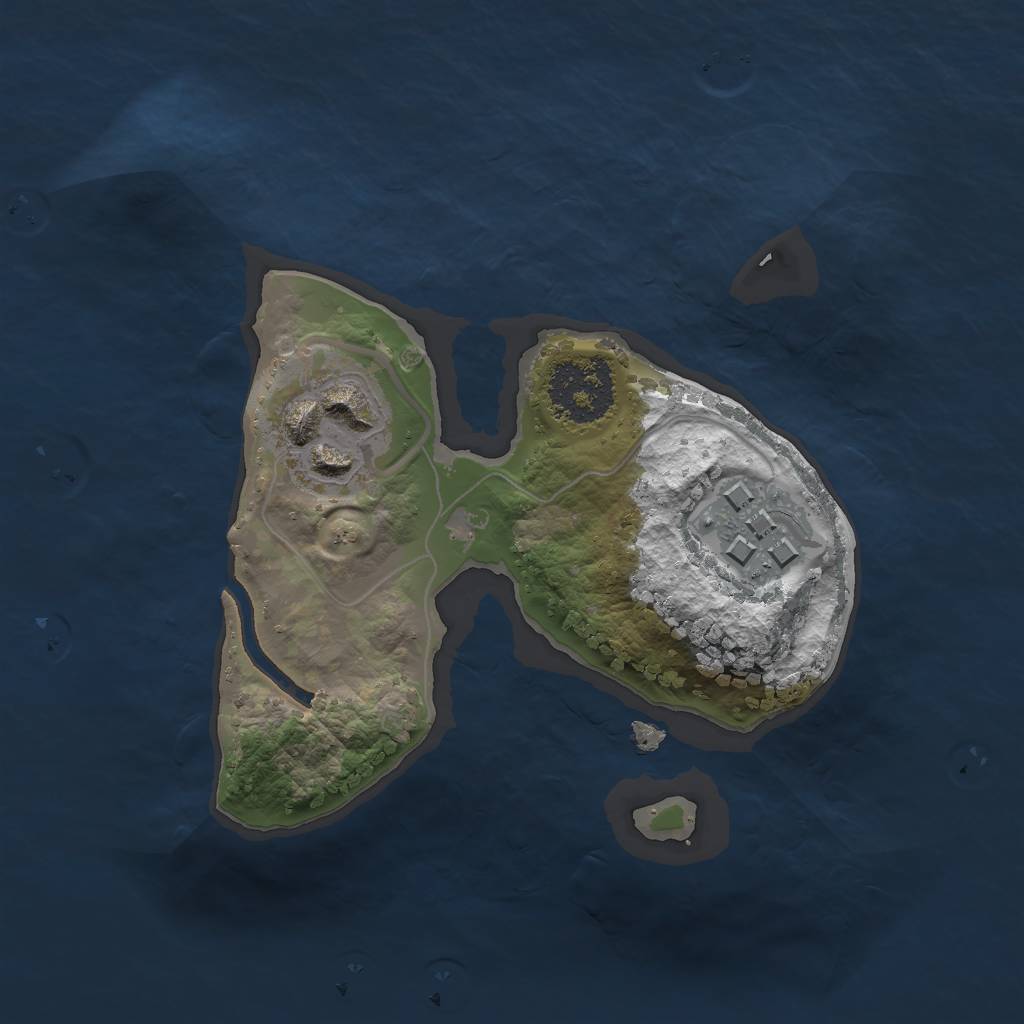 Rust Map: Procedural Map, Size: 1600, Seed: 2137420, 4 Monuments