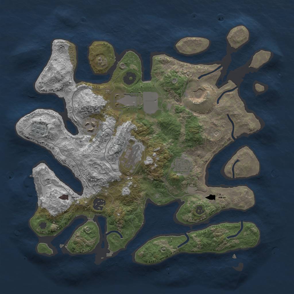 Rust Map: Procedural Map, Size: 3500, Seed: 2146, 11 Monuments