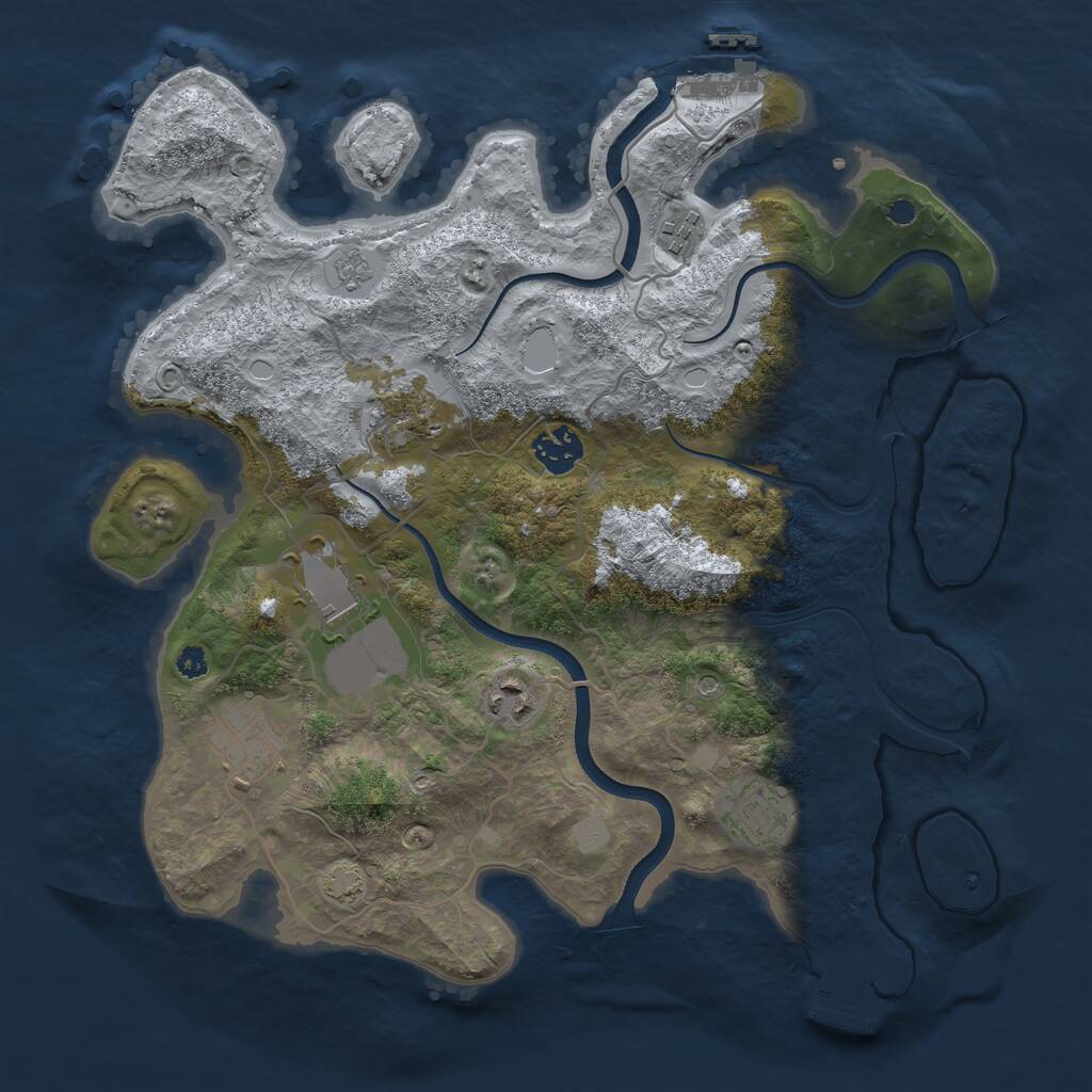 Rust Map: Procedural Map, Size: 3500, Seed: 1245821, 13 Monuments