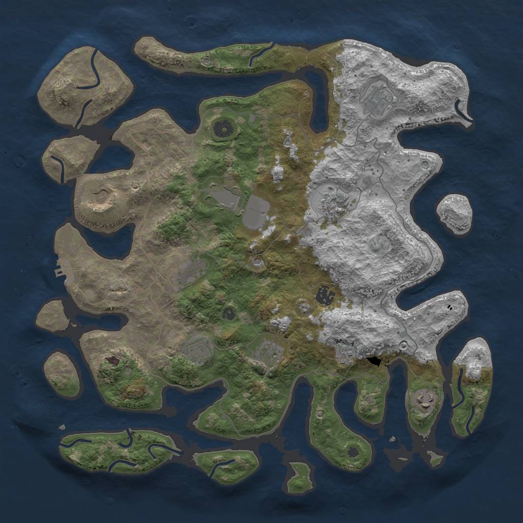 Rust Map: Procedural Map, Size: 4200, Seed: 132, 14 Monuments