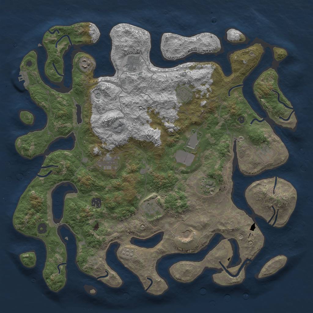 Rust Map: Procedural Map, Size: 4500, Seed: 33609402, 15 Monuments