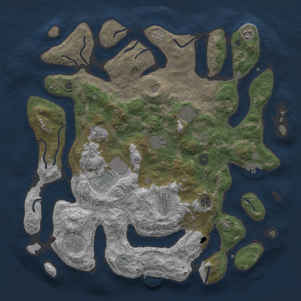 Rust Map: Procedural Map, Size: 4250, Seed: 641706594, 15 Monuments