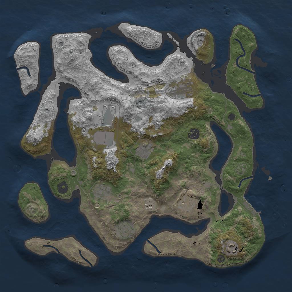 Rust Map: Procedural Map, Size: 3800, Seed: 367914863, 13 Monuments