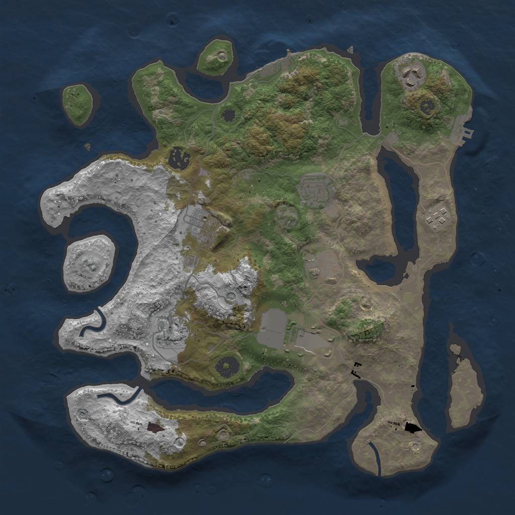 Rust Map: Procedural Map, Size: 3500, Seed: 125798032, 13 Monuments