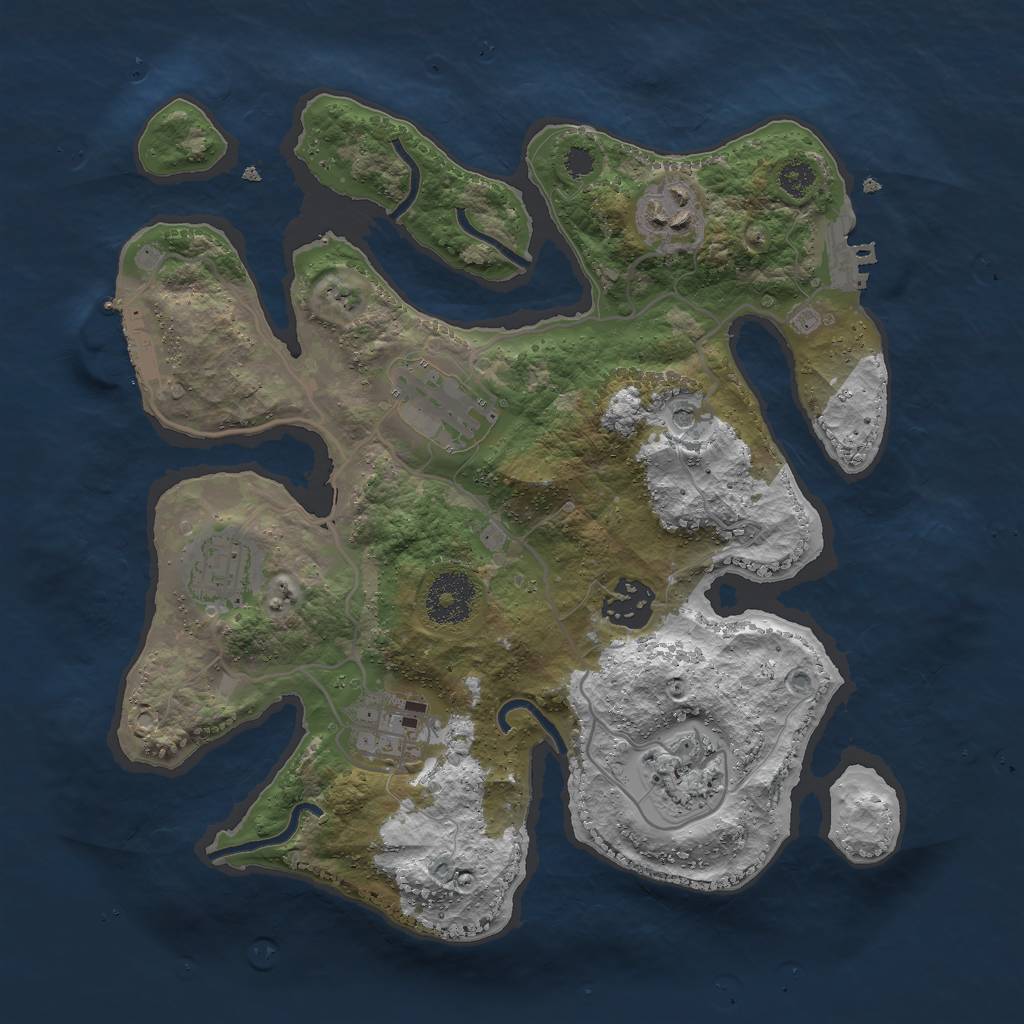 Rust Map: Procedural Map, Size: 3000, Seed: 289282539, 11 Monuments