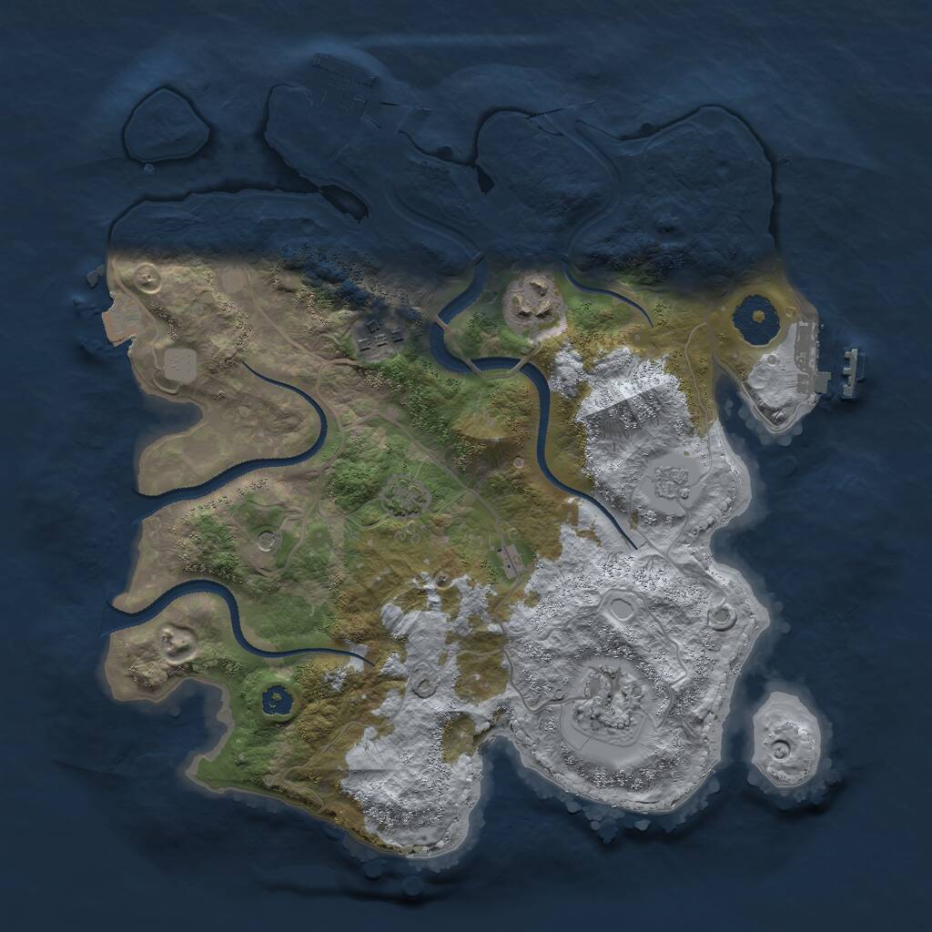 Rust Map: Procedural Map, Size: 3000, Seed: 289282539, 9 Monuments