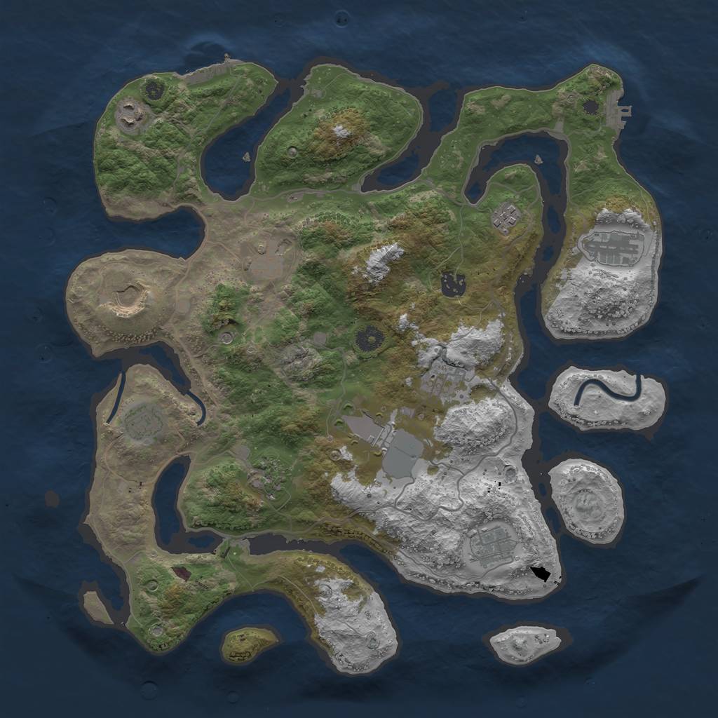 Rust Map: Procedural Map, Size: 4050, Seed: 718827163, 16 Monuments