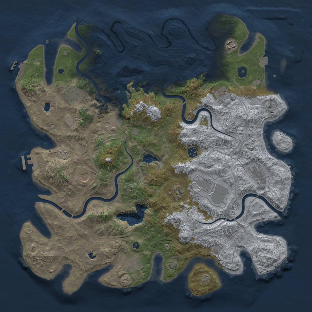 Rust Map: Procedural Map, Size: 4500, Seed: 487416384, 17 Monuments