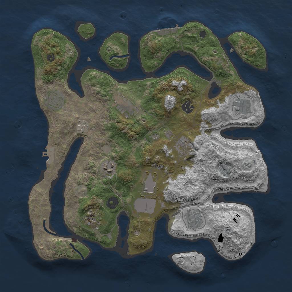 Rust Map: Procedural Map, Size: 3600, Seed: 12499653, 15 Monuments