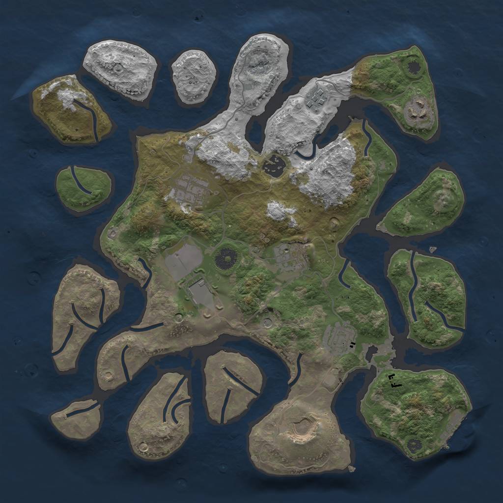 Rust Map: Procedural Map, Size: 3500, Seed: 903867916, 12 Monuments