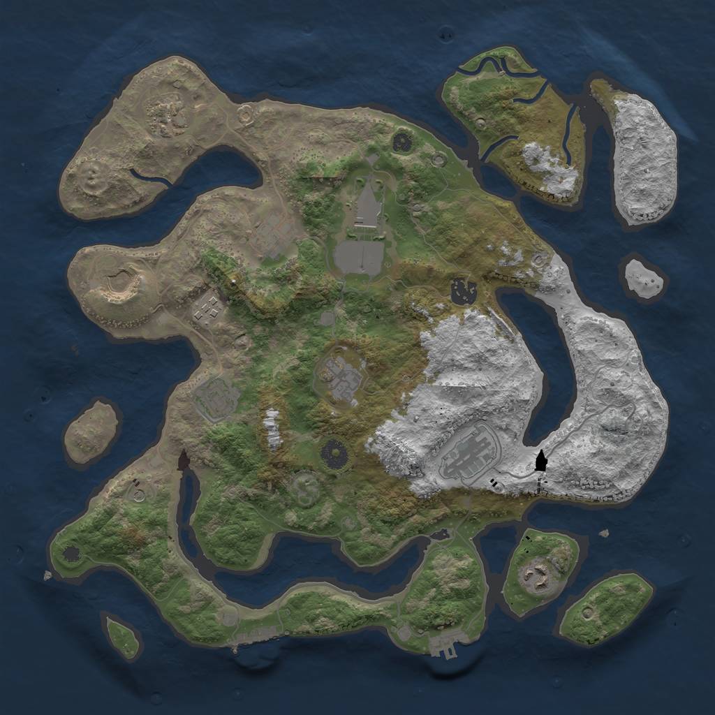 Rust Map: Procedural Map, Size: 3850, Seed: 119292034, 15 Monuments