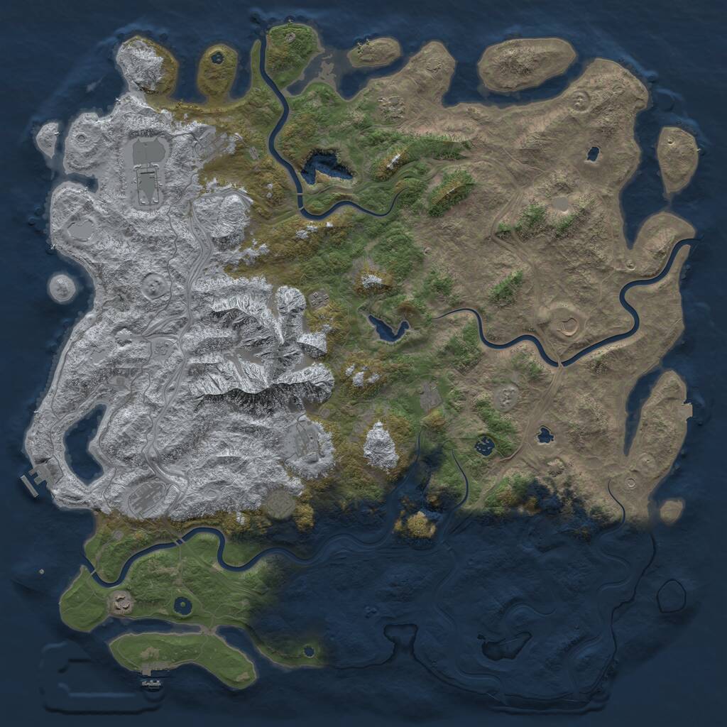 Rust Map: Procedural Map, Size: 6000, Seed: 1011998, 17 Monuments
