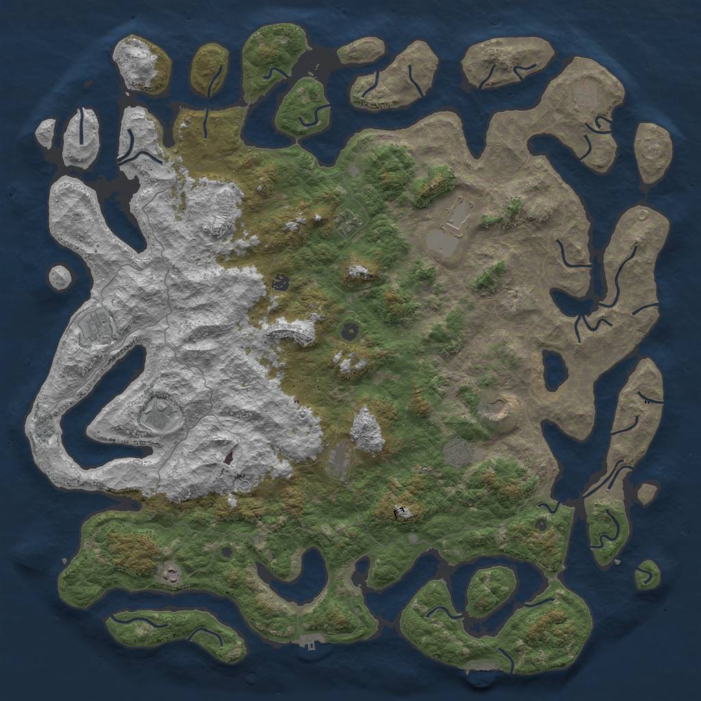 Rust Map: Procedural Map, Size: 6000, Seed: 1011998, 16 Monuments