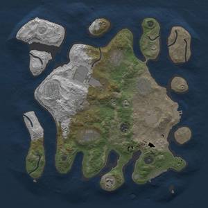 Thumbnail Rust Map: Procedural Map, Size: 3500, Seed: 711527, 14 Monuments