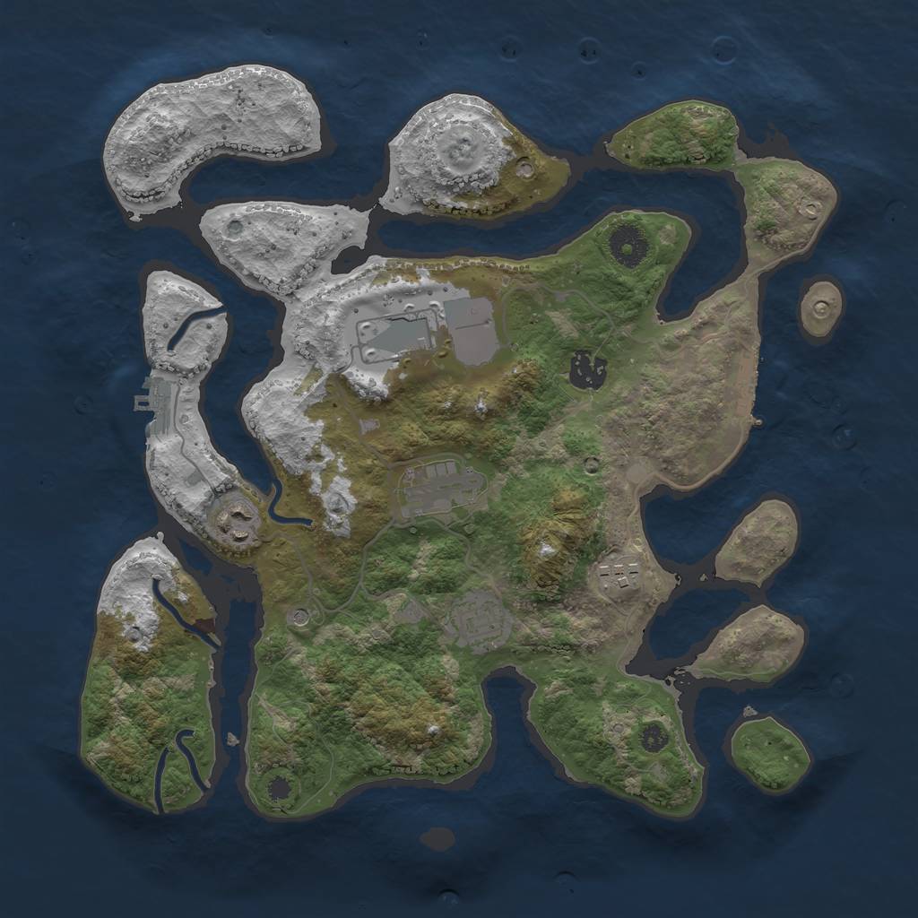 Rust Map: Procedural Map, Size: 3500, Seed: 679241, 11 Monuments