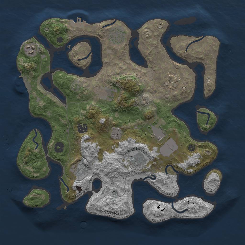 Rust Map: Procedural Map, Size: 3500, Seed: 685688859, 14 Monuments