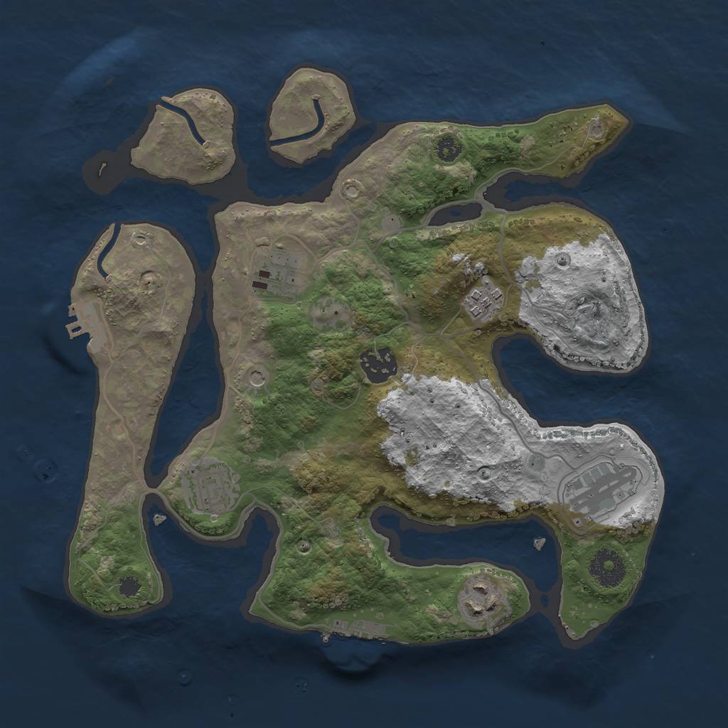 Rust Map: Procedural Map, Size: 3000, Seed: 968, 11 Monuments