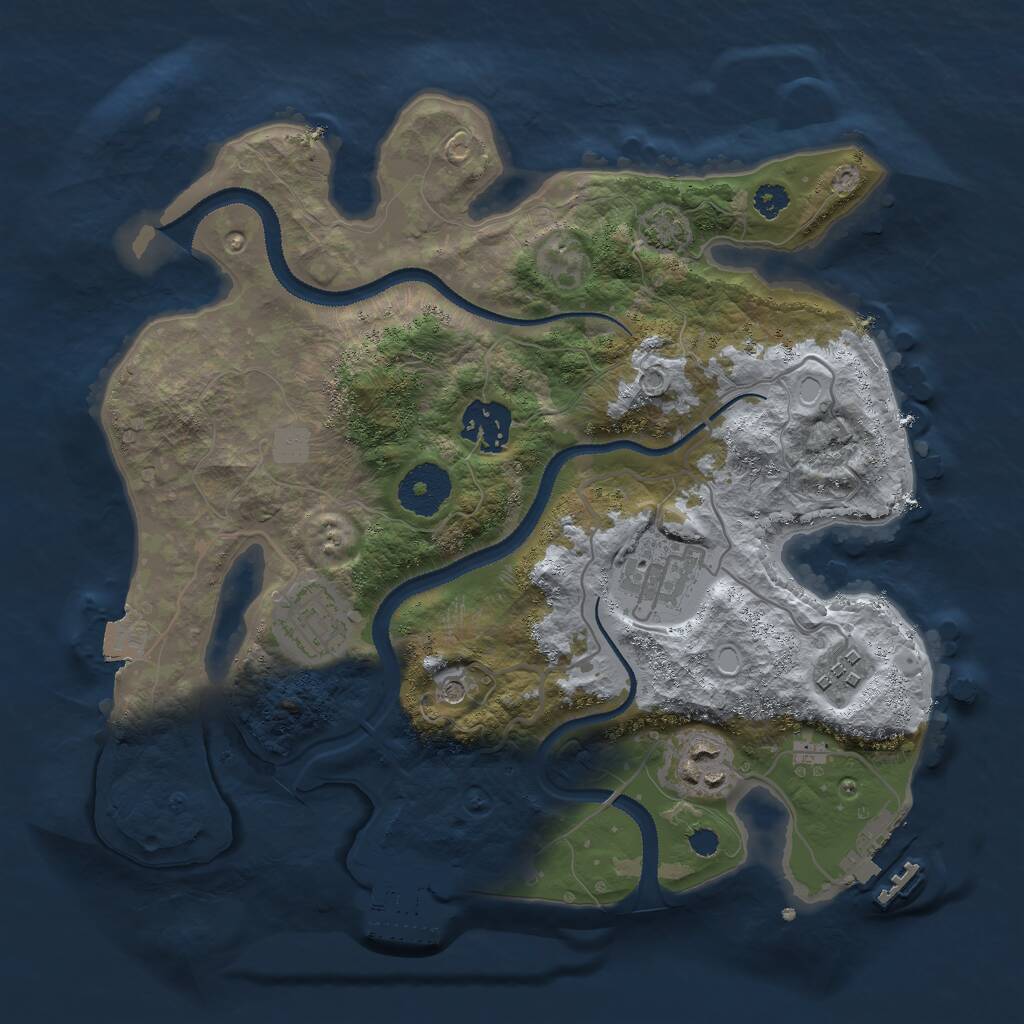 Rust Map: Procedural Map, Size: 3000, Seed: 968, 10 Monuments