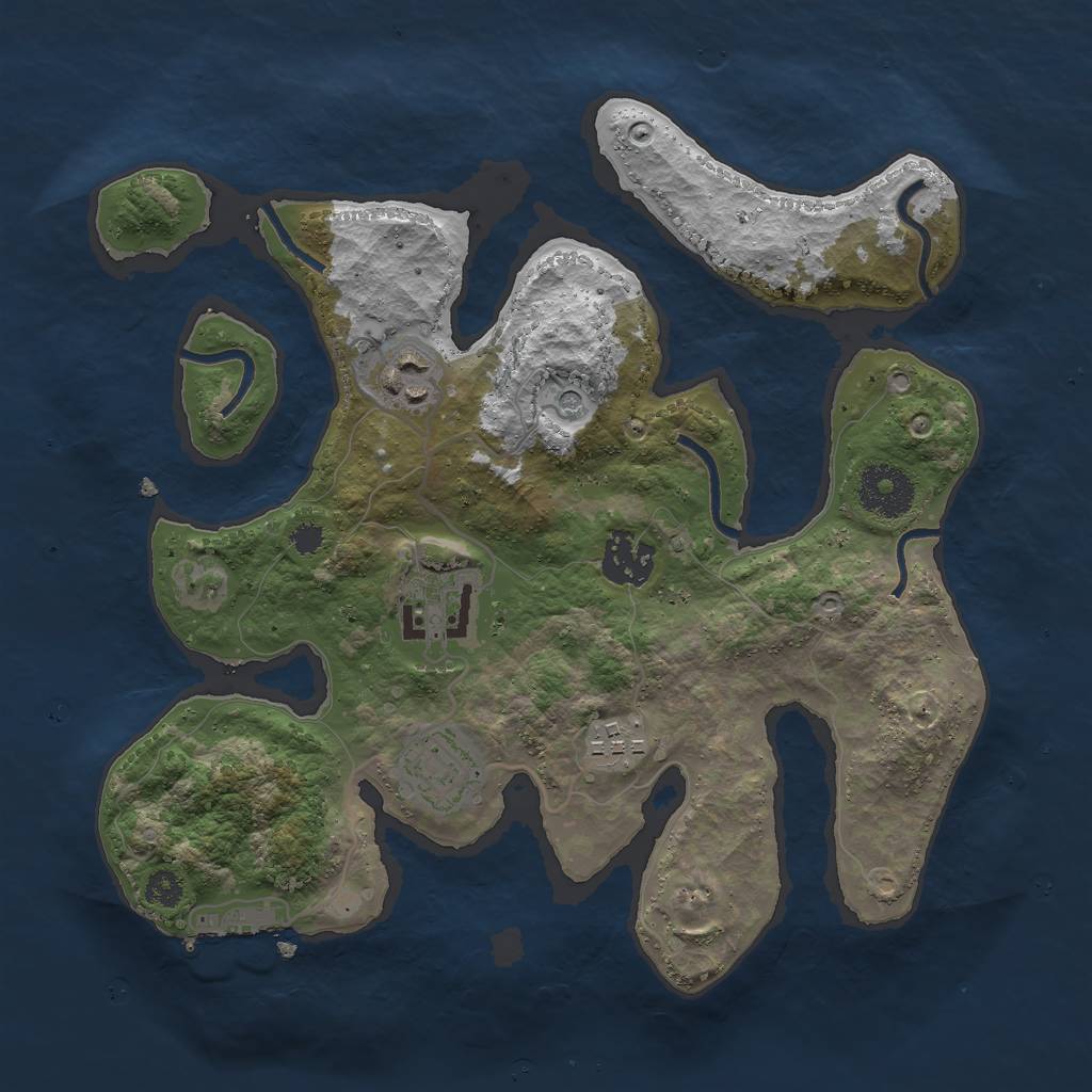 Rust Map: Procedural Map, Size: 3000, Seed: 250, 9 Monuments